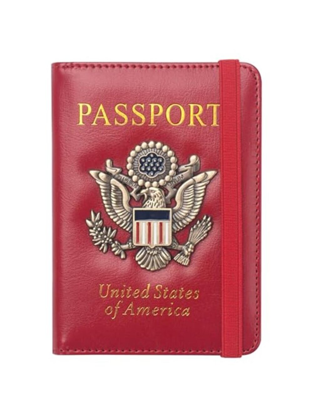 US Passport Holder Wallet for Travel Men Women Red RFID Passport Cover